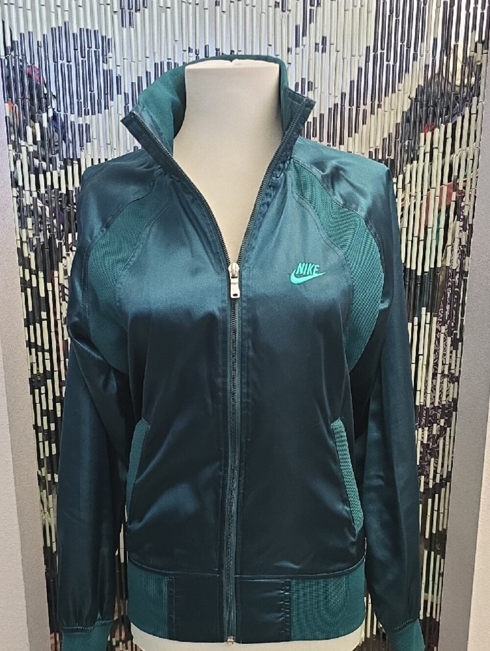 Nike Women’s Teal Green Full-Zip Bomber Track Jacket Size Small